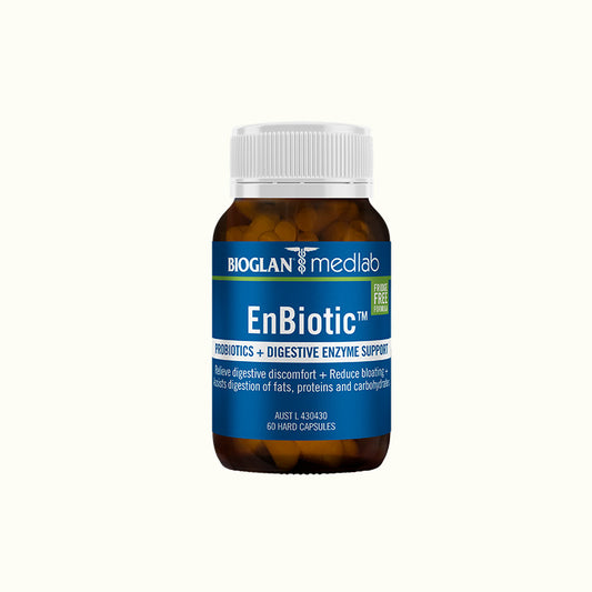 Bioglan Medlab EnBiotic Probiotics + Digestive Enzyme Support 60 Capsules
