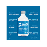 Grants Of Australia Natural Mouthwash Minty Fresh 500ml