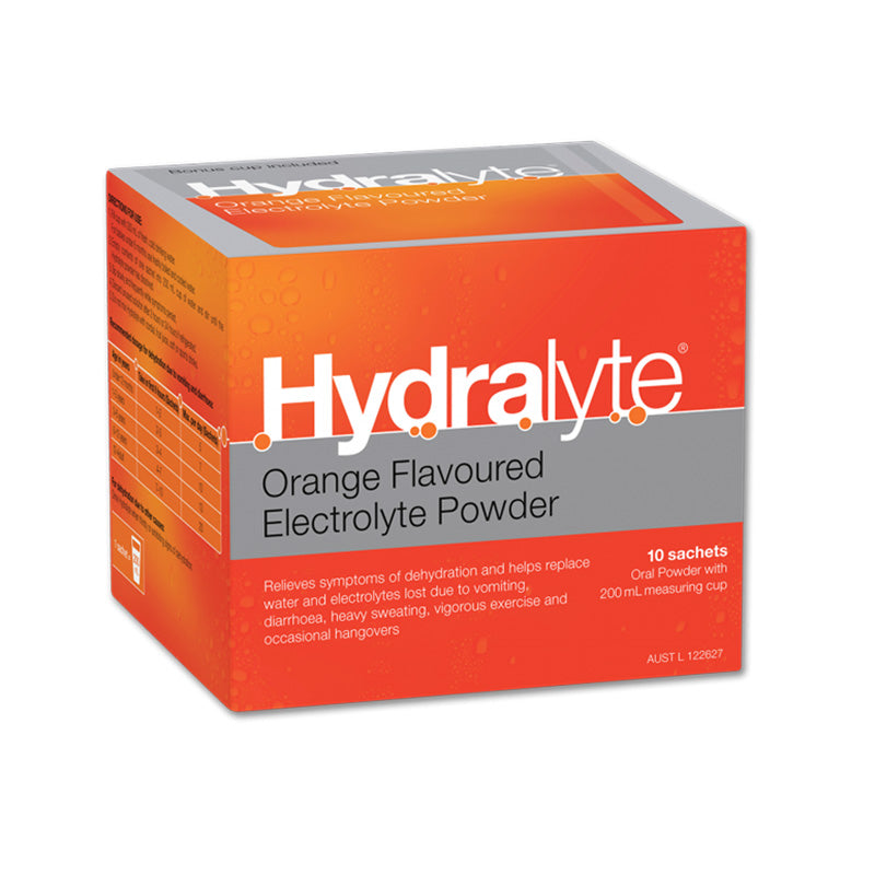Hydralyte Electrolyte Powder Orange 10 Sachect oral powder