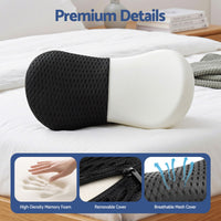 Artiss Lumbar Support Pillow for Office Chair and Car Ergonomic Memory Foam Lumbar Pillow for Lower Back, Breathable Back Support Pillow for Car Seat, Bed and Recliner