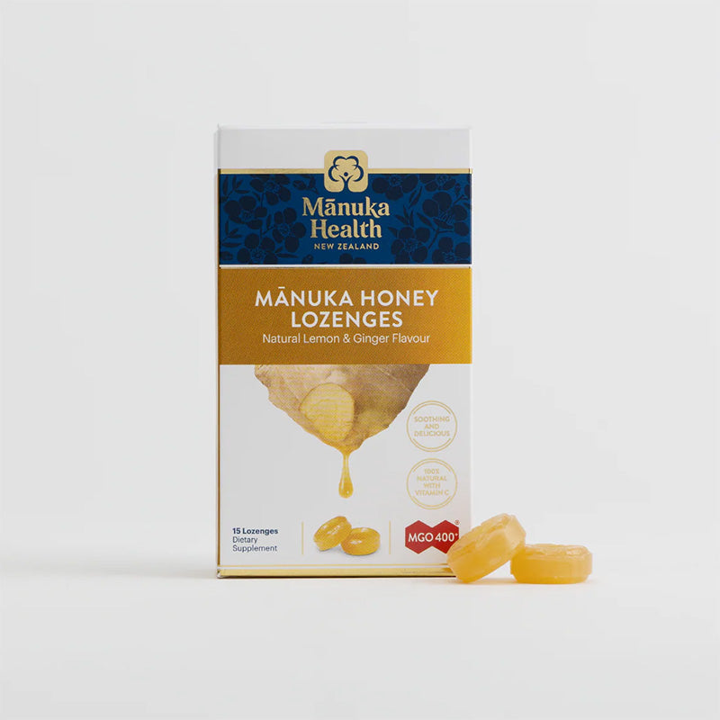 MANUKA HEALTH MANUKA HONEY DROPS GINGER AND LEMON - 15 Lozenges