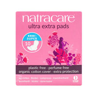 Natracare Ultra Extra Pads Super with Organic Cotton Cover x 10 Pack