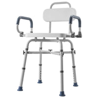 Swivel Shower Chair with Arms and Back, 227 kg Load Heavy Duty Bench Seat for Inside Shower Stall and Bathtub, Height Adjustable Bathroom Bath Tub Seat for Adults, Seniors, Elderly and Disabled